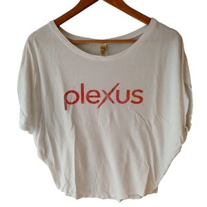 Bamboo Royal Apparel White with Pink Short Sleeve T-shirt Size Medium